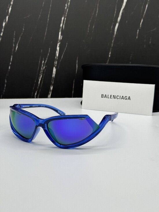 NEW BALENCIAGA BB0289S 004 BLUE GEOMETRIC SUNGLASSES BALENCIAGA EYEWEAR main image 9